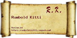 Rumbold Kitti névjegykártya