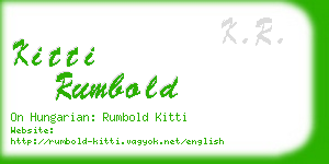 kitti rumbold business card